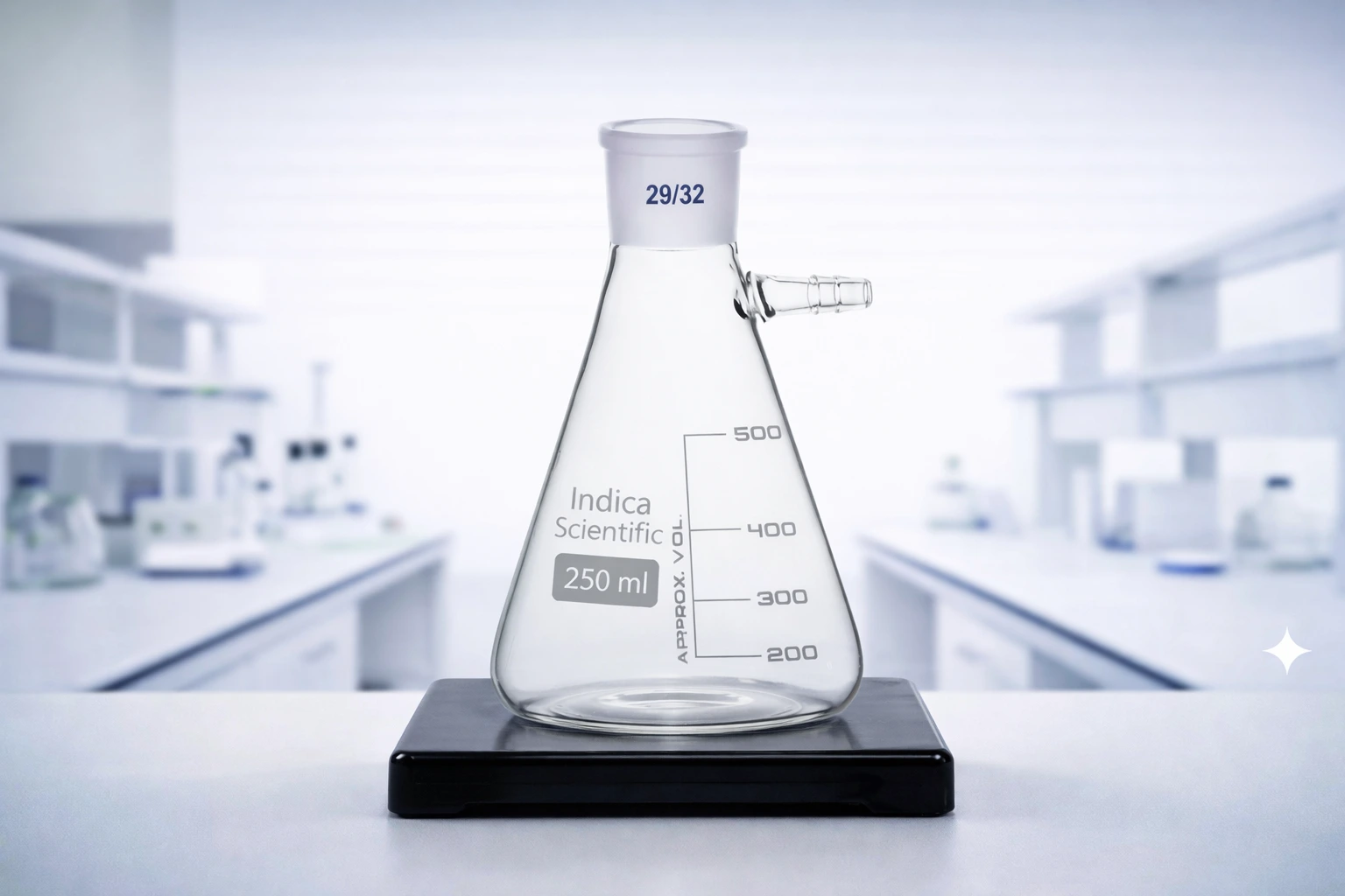 Büchner flask with secure screwthread vacuum connection